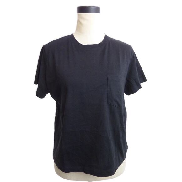 NWT Everlane Organic Cotton Box Cut Pocket Tee Black Short Sleeve Shirt M - Picture 1 of 6